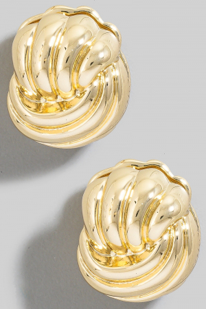 Metallic Knot Hinge Stud Earrings