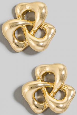 Abstract Metallic Knot Stud Earrings