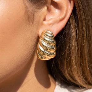 Chunky Twisted Croissant Hoop Earrings