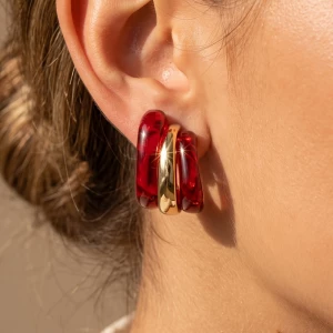 Translucent Triple Tube Hoop Earrings