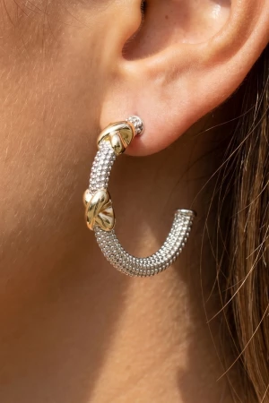 Beaded Knot Station Hoop Earrings