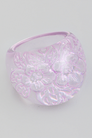 Flower Resin Dome Ring