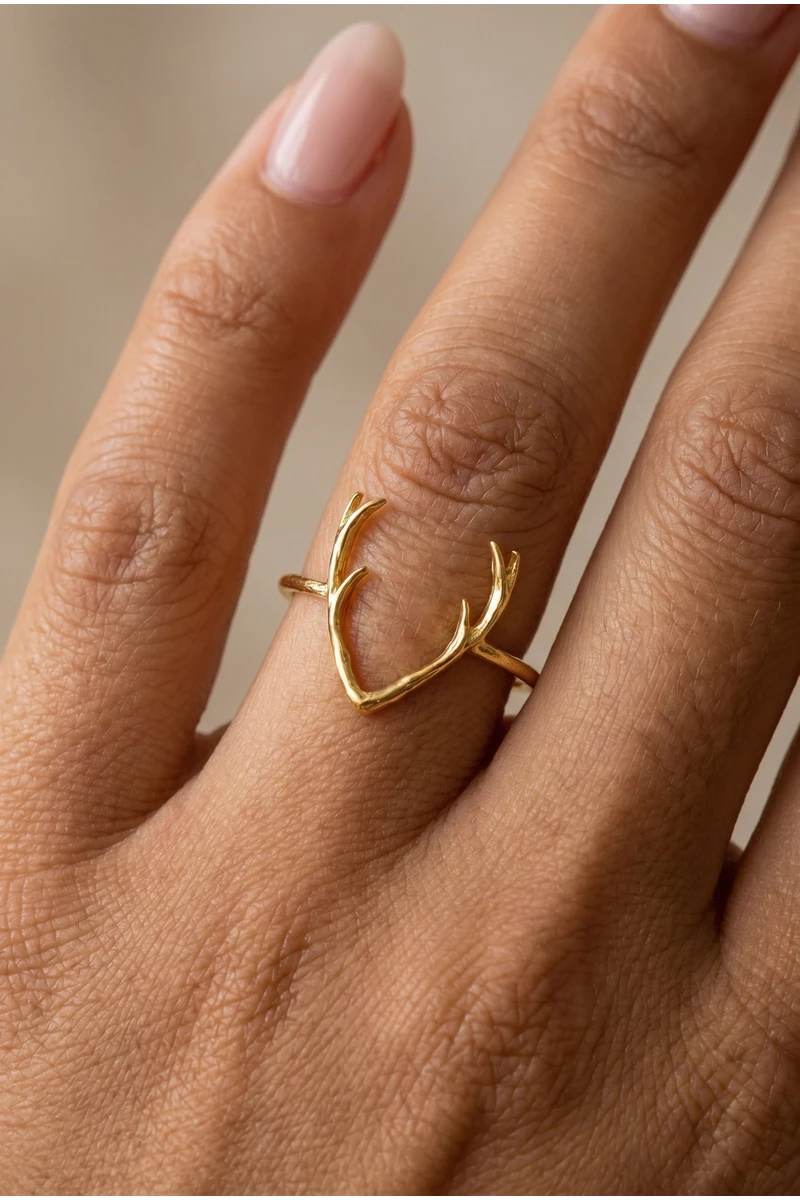 Antler Crown Statement Band Ring