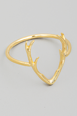 Gold Dipped Dainty Antler Ring