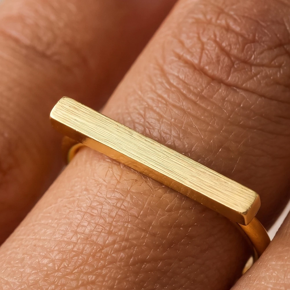 Flat Bar Top Minimalist Stacking Ring