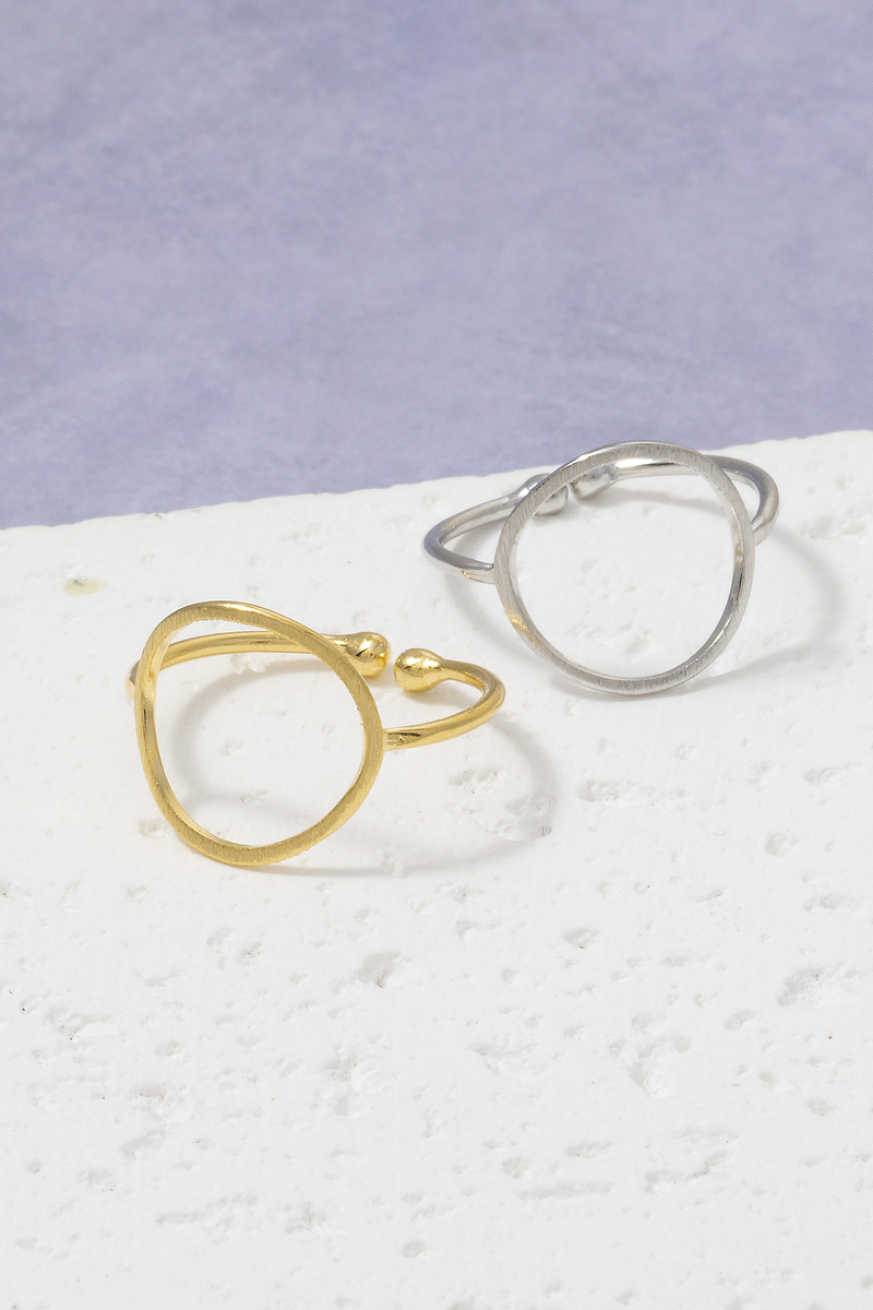 18K Gold Dipped Open Circle Sculptural Ring