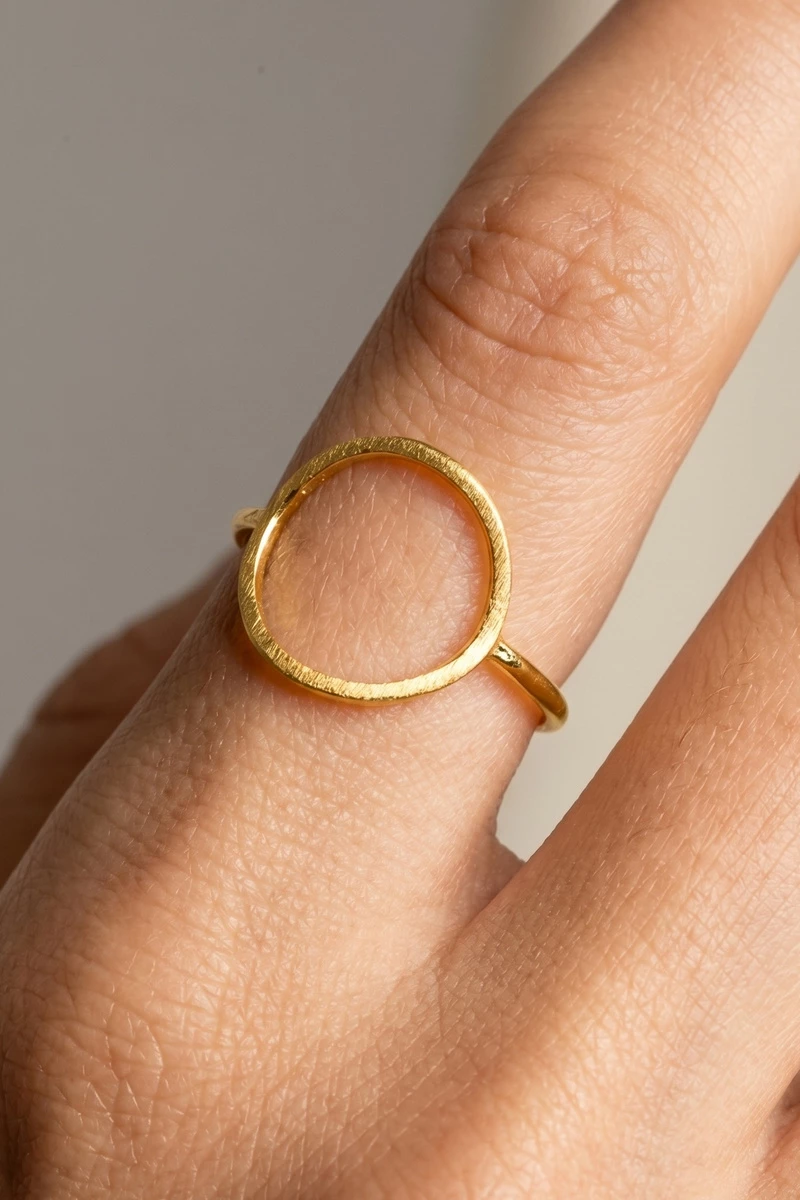 18K Gold Dipped Open Circle Ring