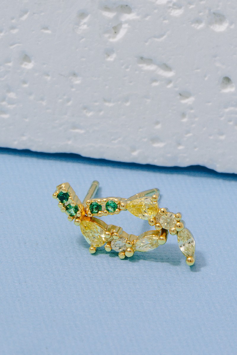 Faceted Banana Gem Stud Earrings