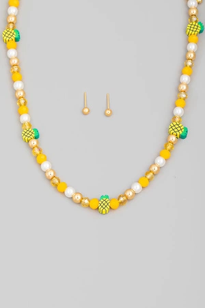 Beaded Pineapple Necklace Set