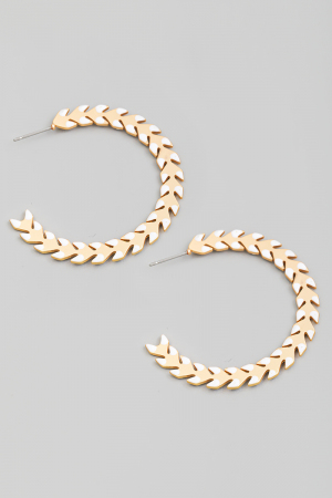 Round Chevron Pattern Hoop Earrings