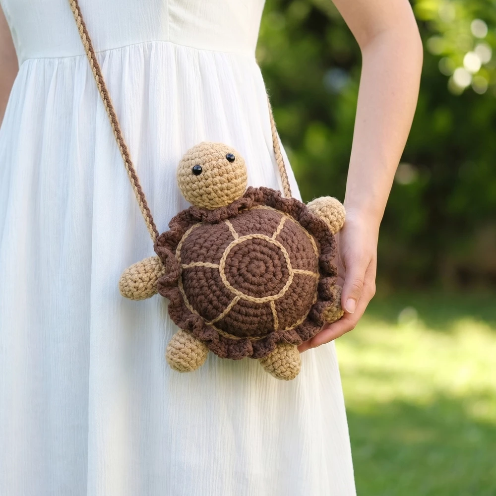 Crochet Sea Turtle Novelty Crossbody Bag