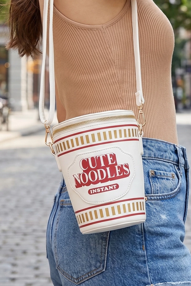 Novelty Noodles Cylinder Crossbody Bag