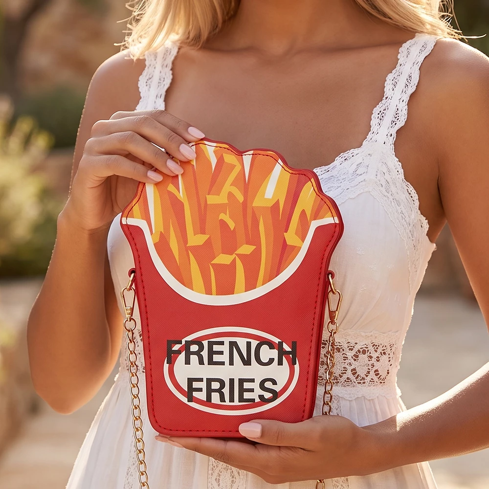 French Fries Novelty Crossbody Bag With Chain