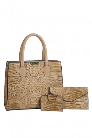 Alligator Croc 3 In 1 Hand Bag Set