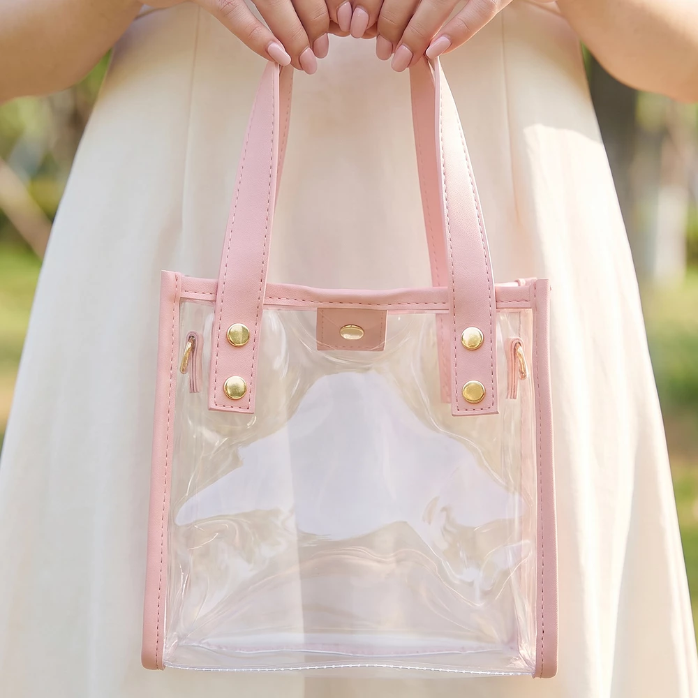 Clear Mini Tote Bag With Contrast Trim