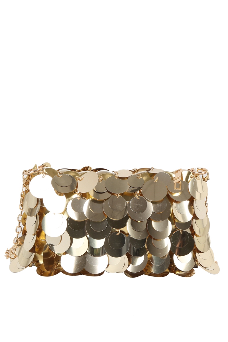 Large Metallic Sequin Shoulder Clutch Bag