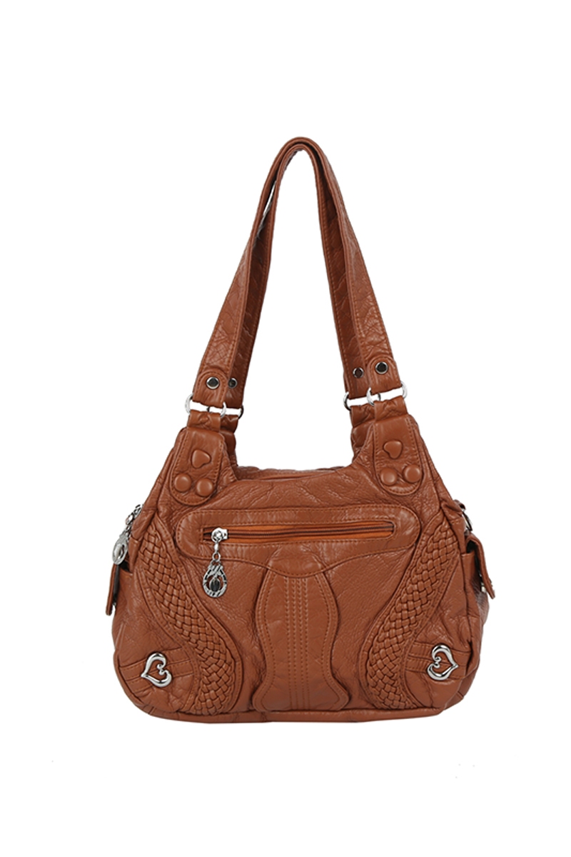 Intricate Faux Leather Shoulder Bag