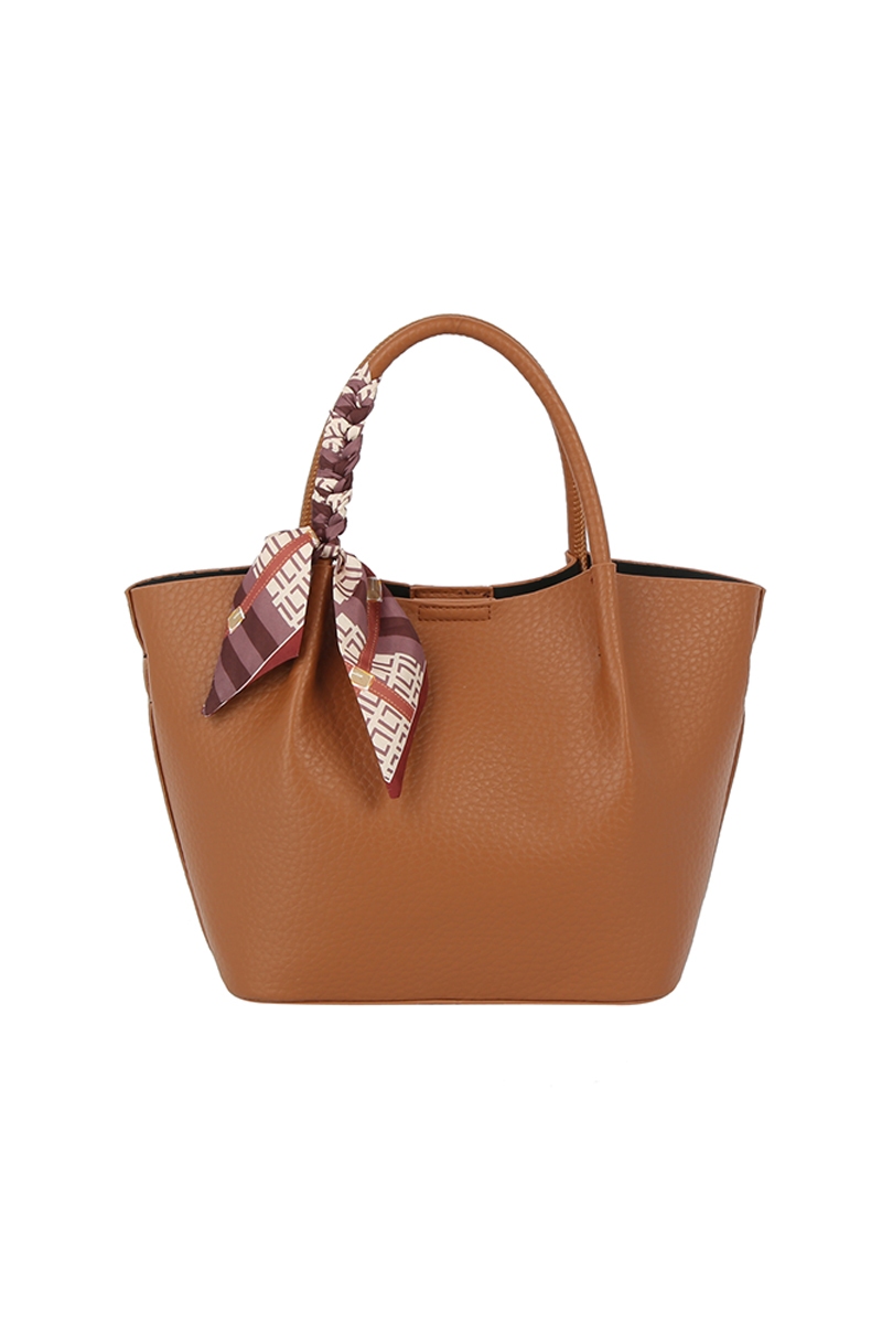 Scarf Top Handle 2 In 1 Shopper Satchel Bag