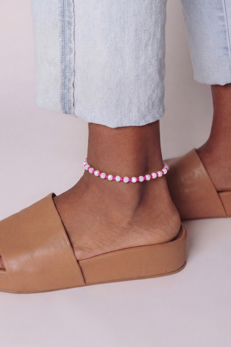 Glass Ball Beaded Anklet