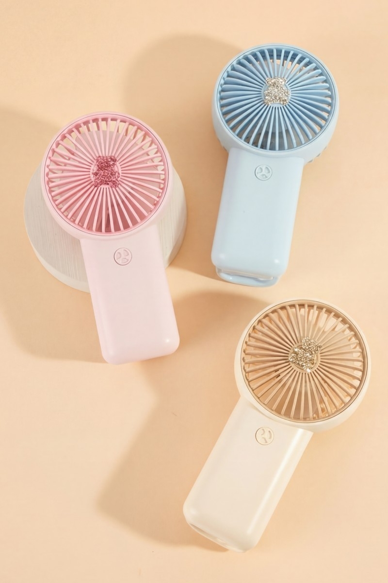 Pave Teddy Bear Handheld Rechargeable Fan