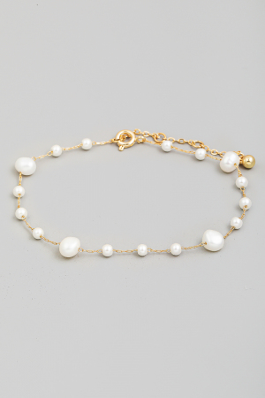 Dainty Chain Pearl Bead Bracelet