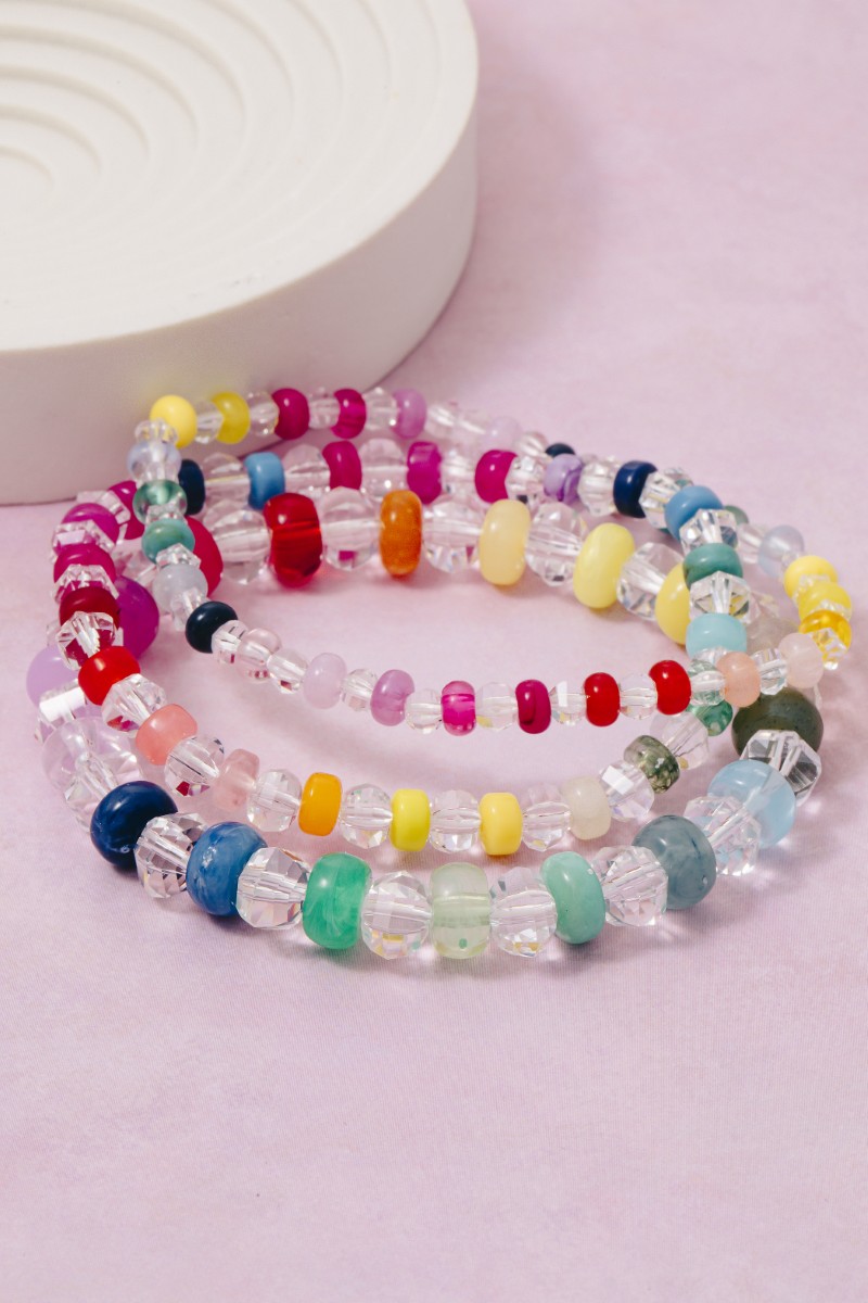 Vibrant Mixed Beaded Bracelet Set