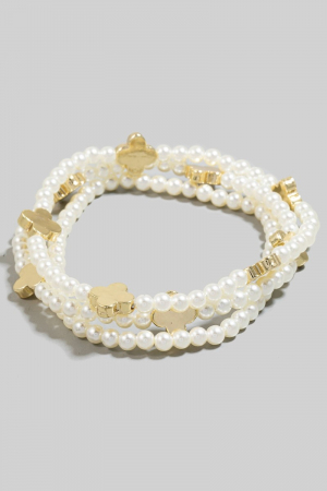 Beaded Clover Bracelet Set