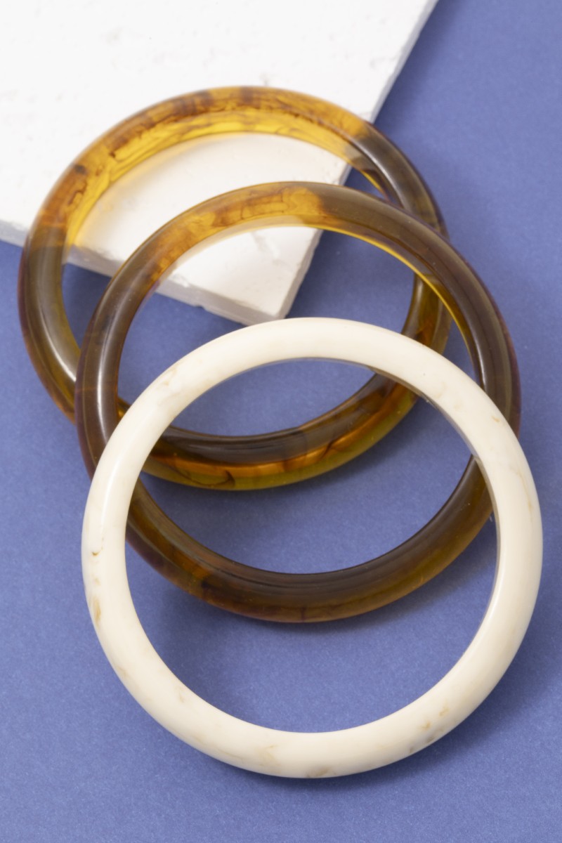 3 Piece Resin Bangle Bracelet Set