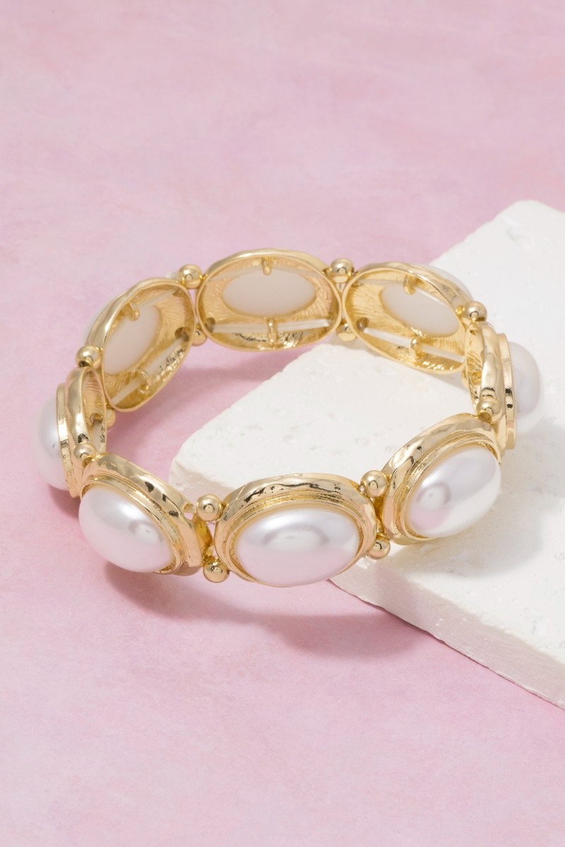 Vintage Pearl Ovals Elastic Bracelet
