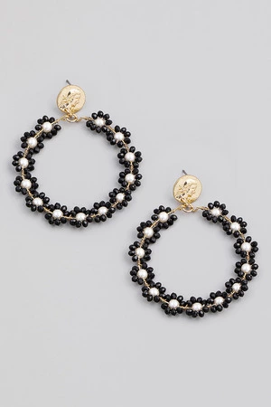 Floral Circle Drop Earrings