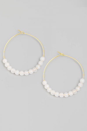 Glass Bead Circle Cutout Earrings