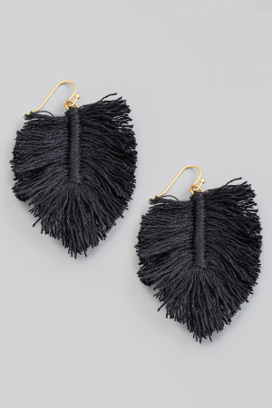 Feather Thread Tassel Drop Earrings
