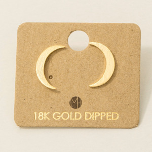 Crescent Moon Post Stud Earrings