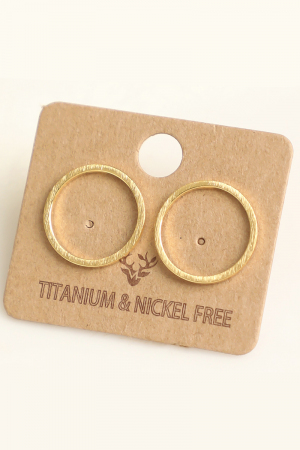 Circular Cut Out Stud Earrings