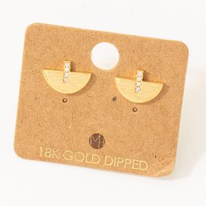 Elegant Crescent Jewel Stud Earrings