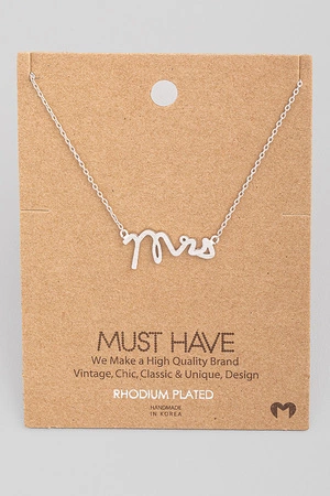 Dainty Mrs. Pendant Necklace