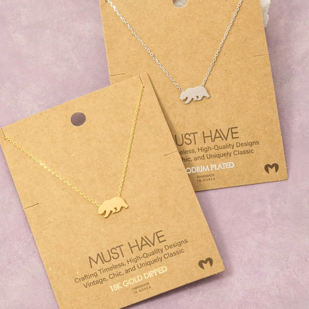Gold Dipped California Bear Pendant Necklace