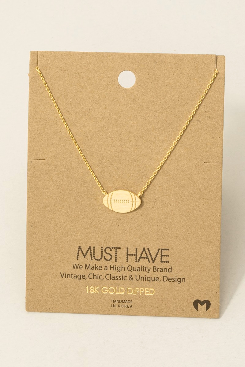 Game Day Dainty Football Pendant Necklace