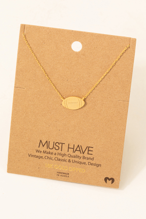 Dainty Football Pendant Necklace