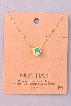 Moon and Star Natural Stone Pendant Necklace