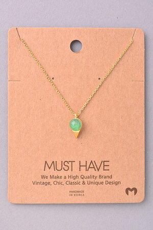 Spike Stone Pendant Necklace