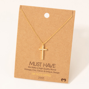 Pave Cross Pendant Necklace