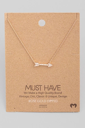 Jewel Trim Arrow Necklace