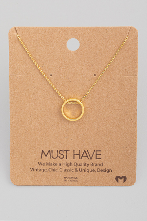 Circular Cut-Out Pendant Necklace
