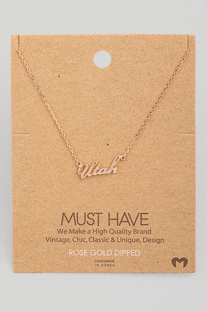 Utah Print State Pendant Necklace