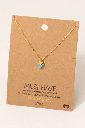 Dainty Triangle Stone Pendant Necklace