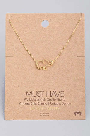 Elephant Cutout Pendant Necklace
