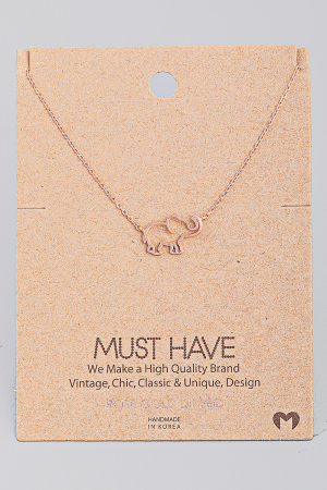 Elephant Cutout Pendant Necklace