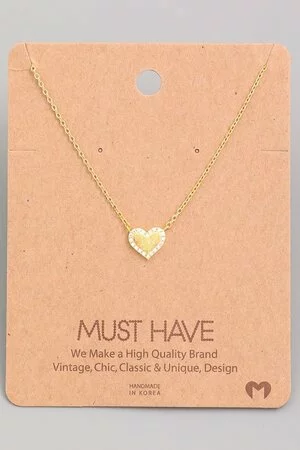 Mini Jewel Heart Pendant Necklace