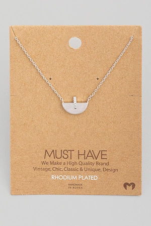 Dainty Semicircle Pendant Necklace